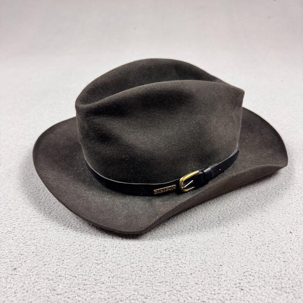 Vintage Royal Stetson Fur Felt Fedora Cowboy Hat Brown Mens Size 7 1/8 EU 57